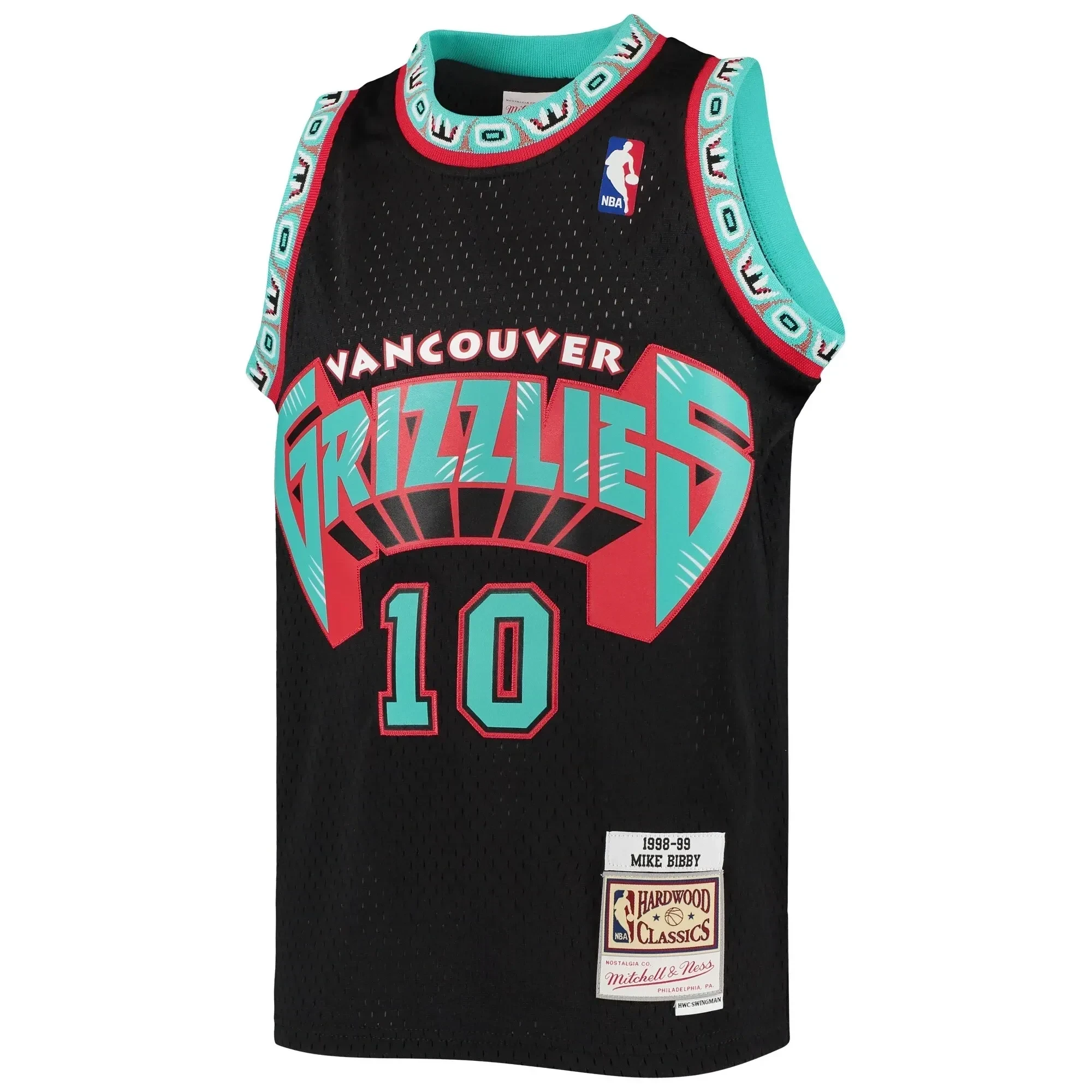 Mike Bibby Vancouver Grizzlies Mitchell Ness 1998-99 Hardwood Classics Reload Black NBA Jersey Youth
