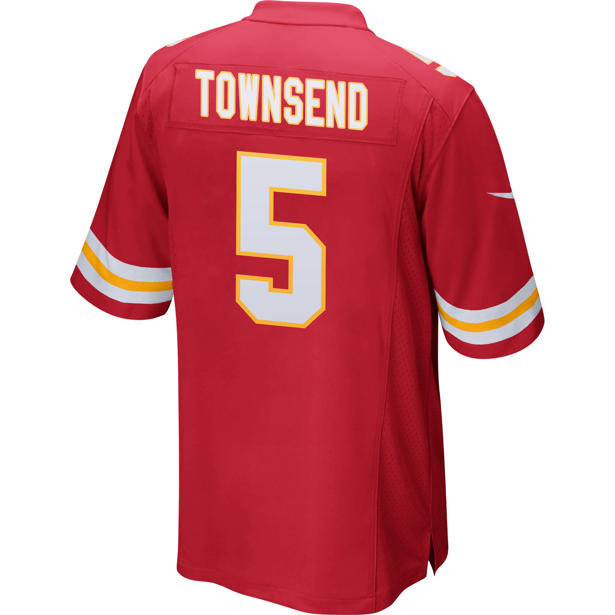 Tommy Townsend 5 Kansas City Chiefs Super Bowl LVIII Champions 4 Stars Patch Game Red NFL Jersey Men's