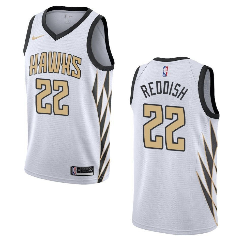 Atlanta Hawks 22 Cam Reddish City Swingman White NBA Jersey Men's