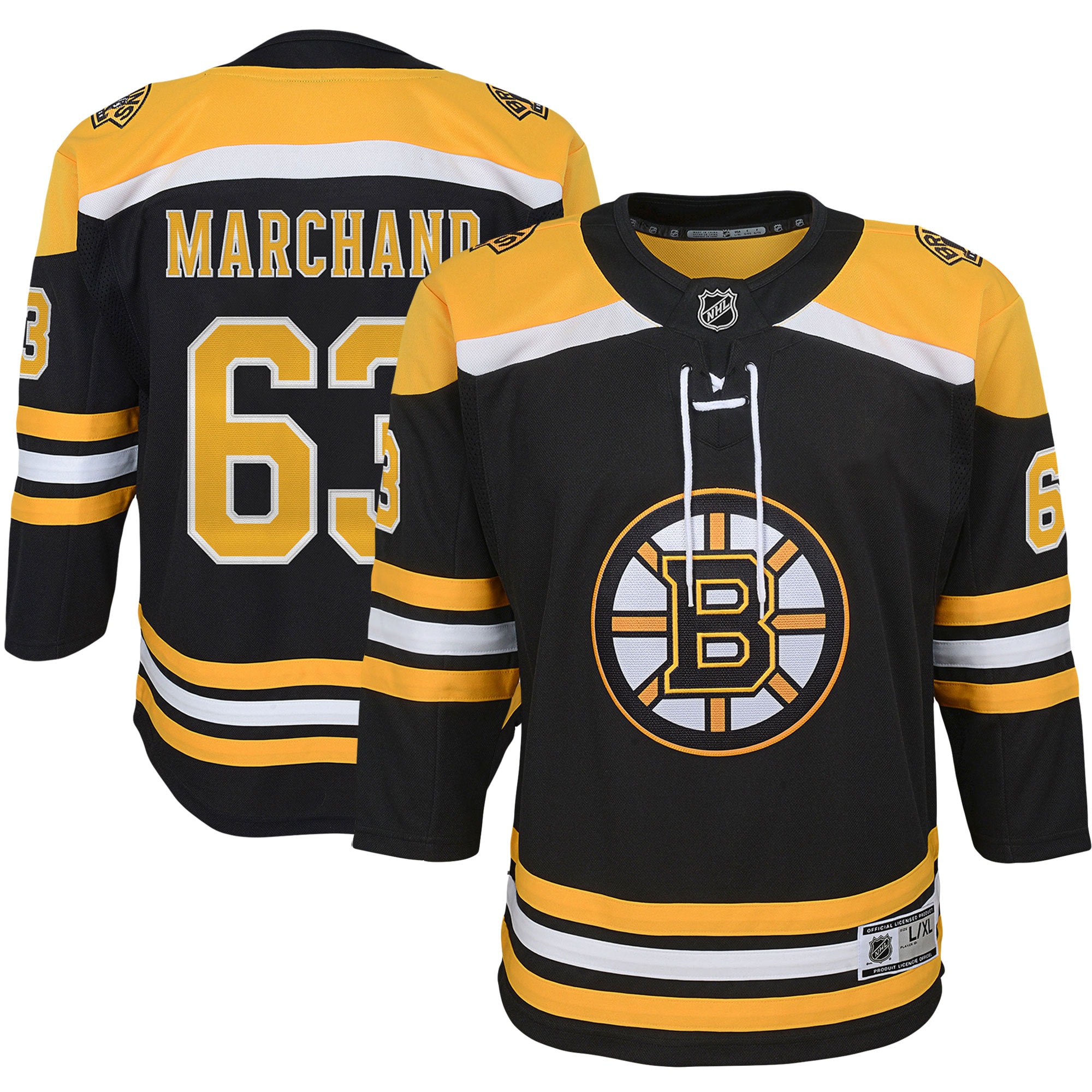 Boston Bruins Brad Marchand Black Home Premier Player NHL Jersey Youth