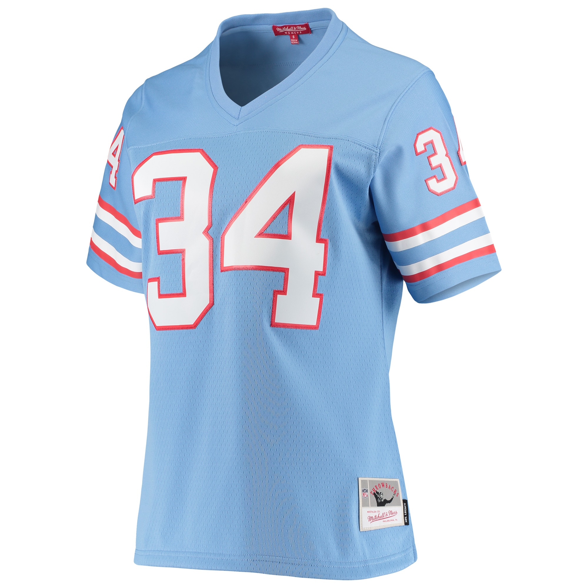 Houston Oilers Earl Campbell Mitchell Ness Light Blue 1980 Legacy NFL Jersey Women's