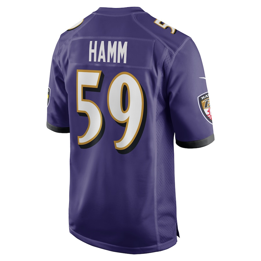Malik Hamm 59 Baltimore Ravens Team Game Purple NFL Jersey Men's
