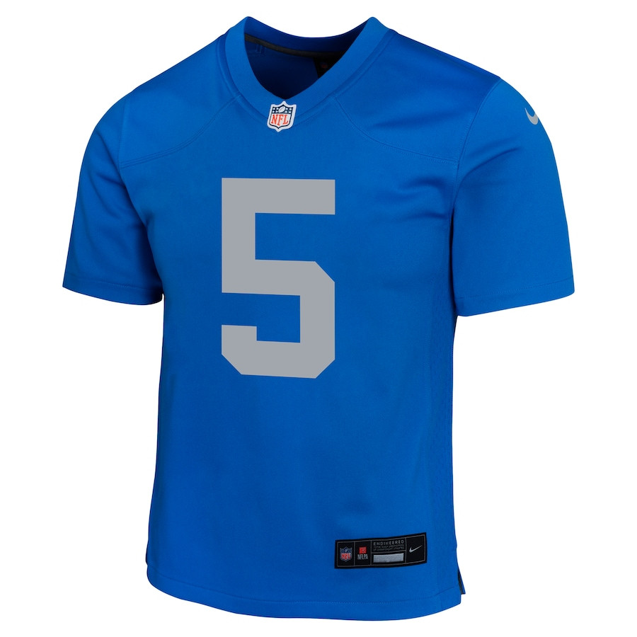 David Montgomery 5 Detroit Lions Alternate Game Blue NFL Jersey Youth
