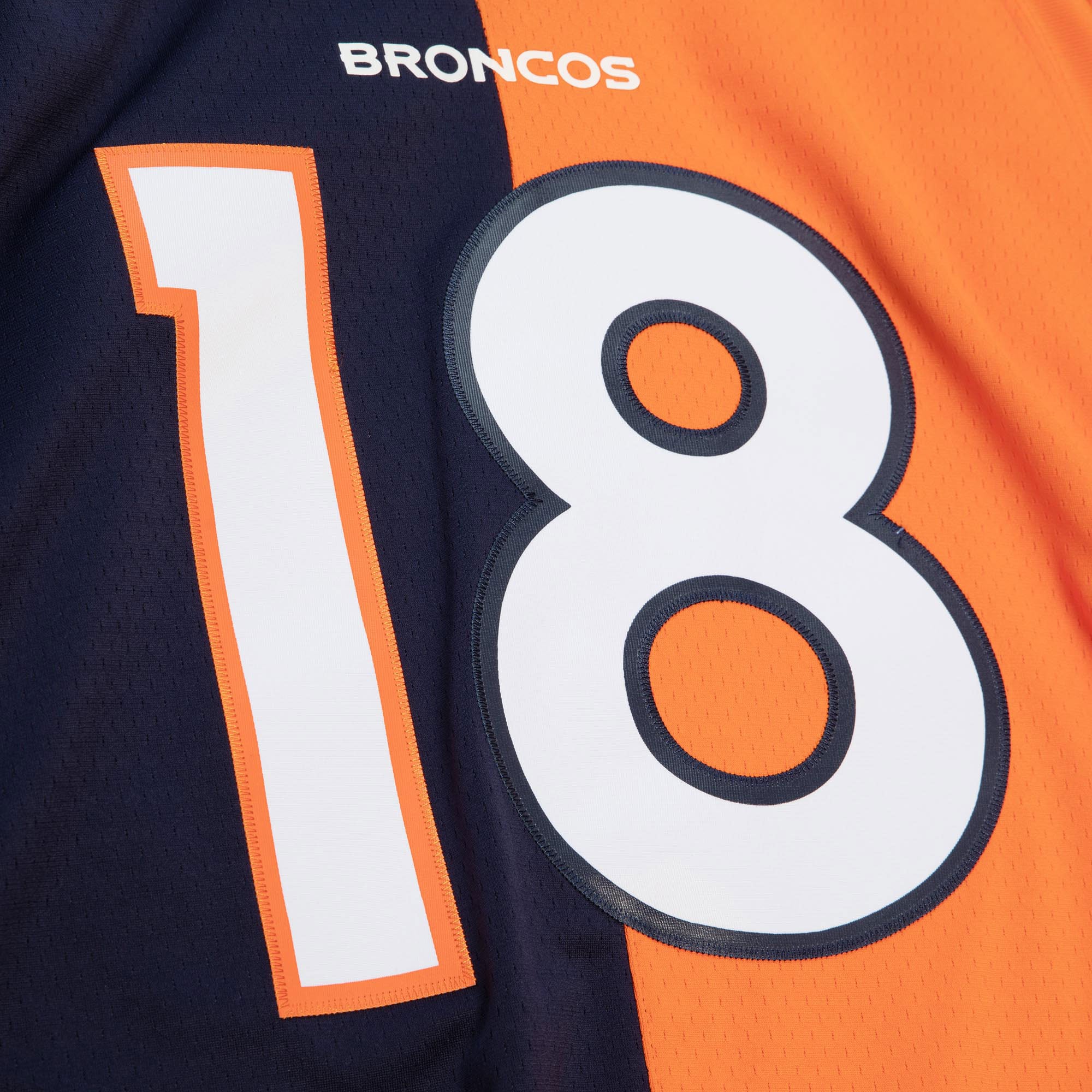 Denver Broncos Peyton Manning Mitchell Ness Navy/Orange 2015 Split Legacy NFL Jersey Men's