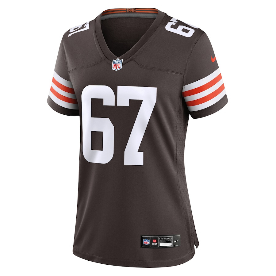 Javion Cohen 67 Cleveland Browns Game Brown NFL Jersey Women's