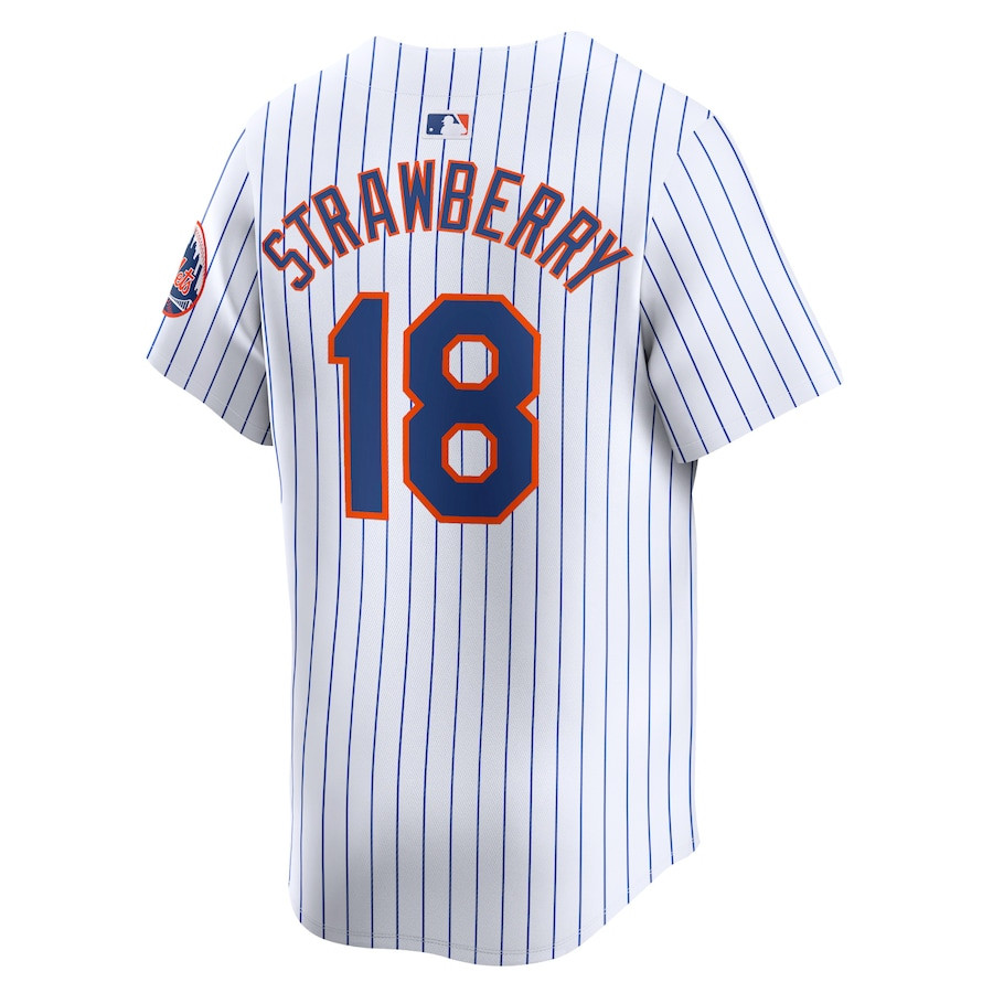 Darryl Strawberry 18 New York Mets Home Limited Player White MLB Jersey Men's