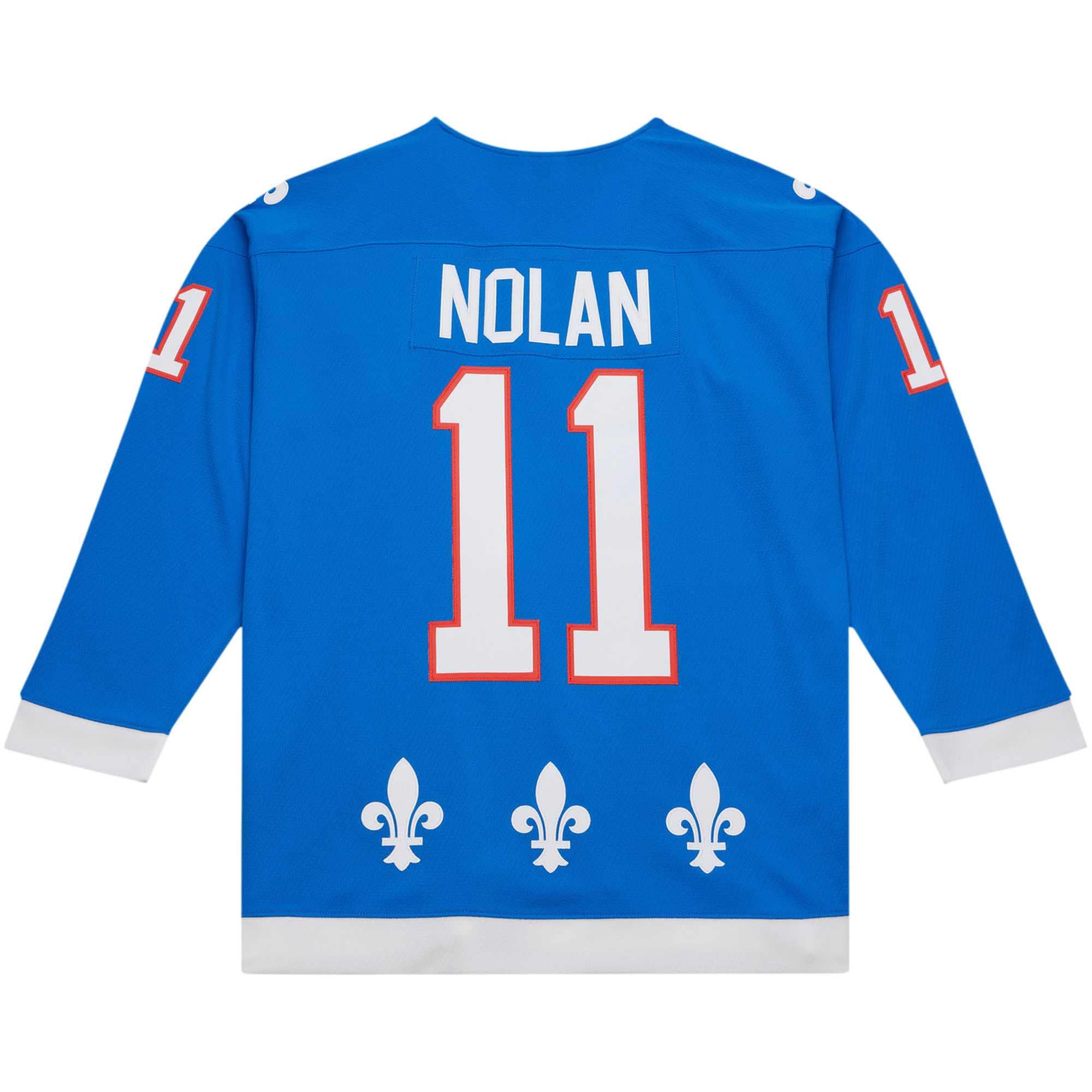 Quebec Nordiques Owen Nolan Mitchell Ness Blue 1992/93 Blue Line Player NHL Jersey Men's