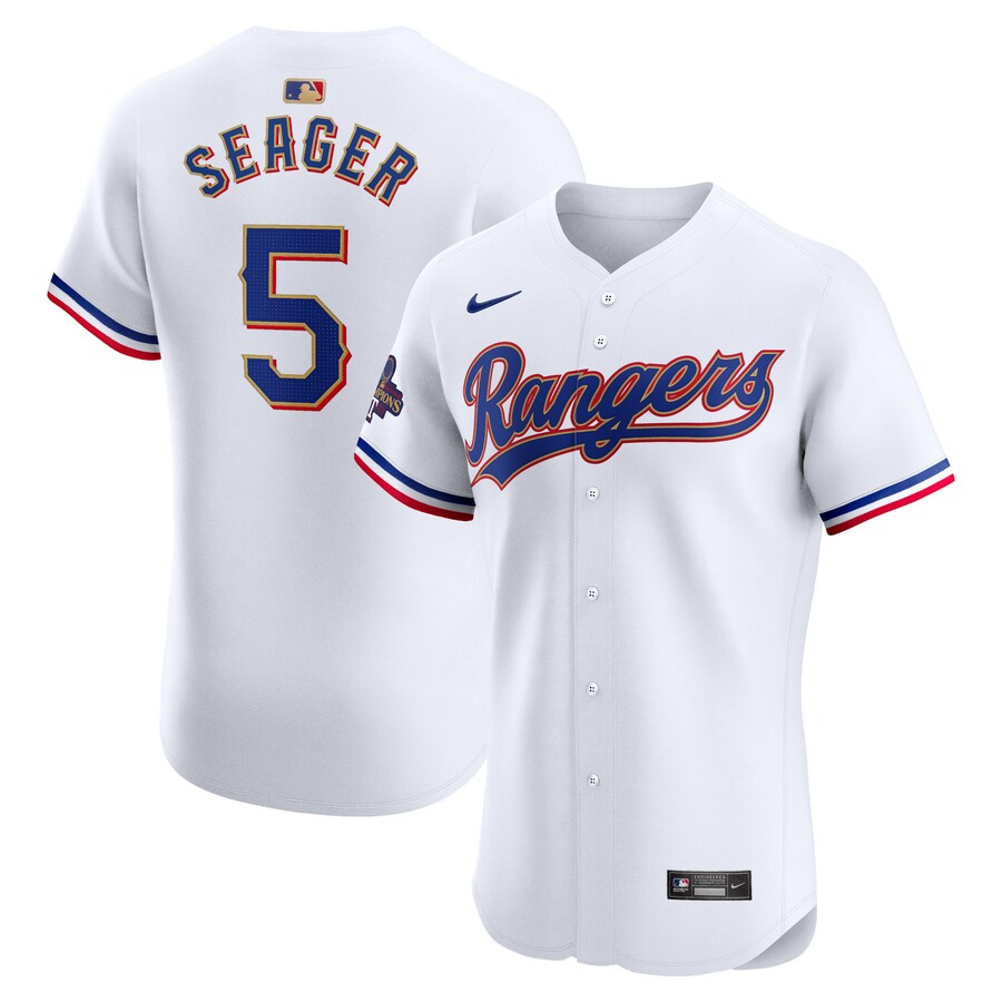 Corey Seager Texas Rangers 2024 Gold Collection Elite Player Jersey White