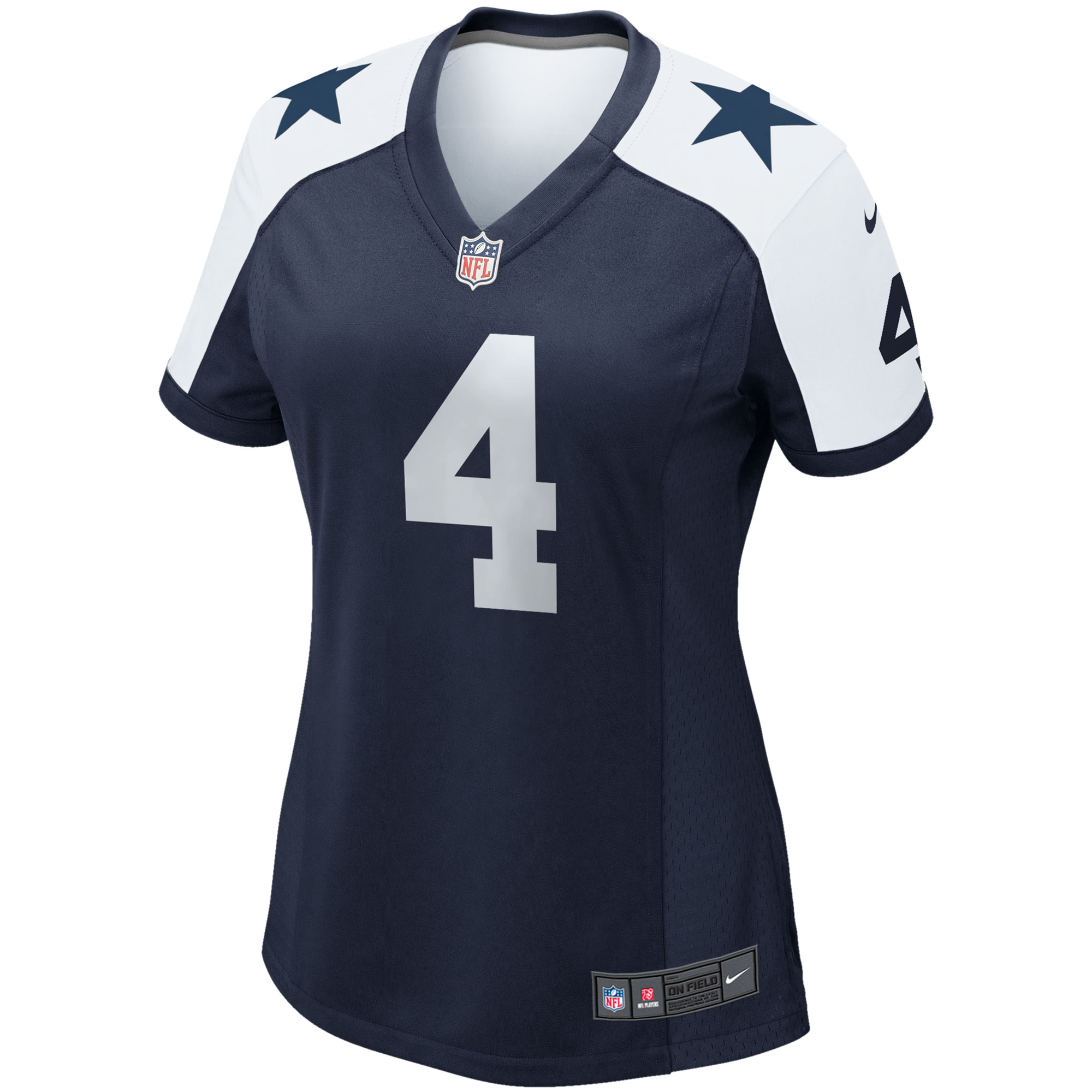 Dallas Cowboys Dak Prescott Navy Alternate Game Team NFL Jersey Women's