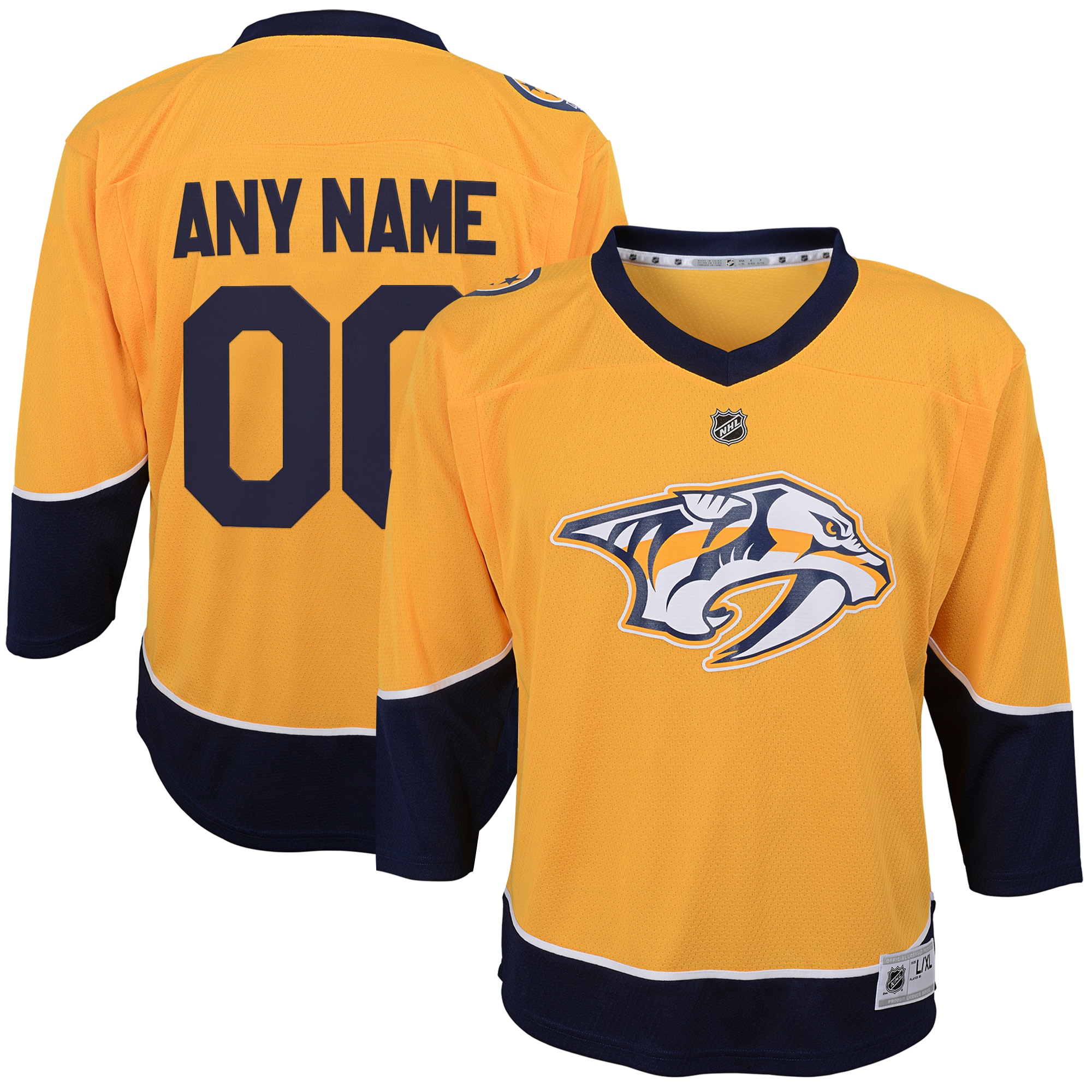 Nashville Predators Gold Home Custom NHL Jersey Youth