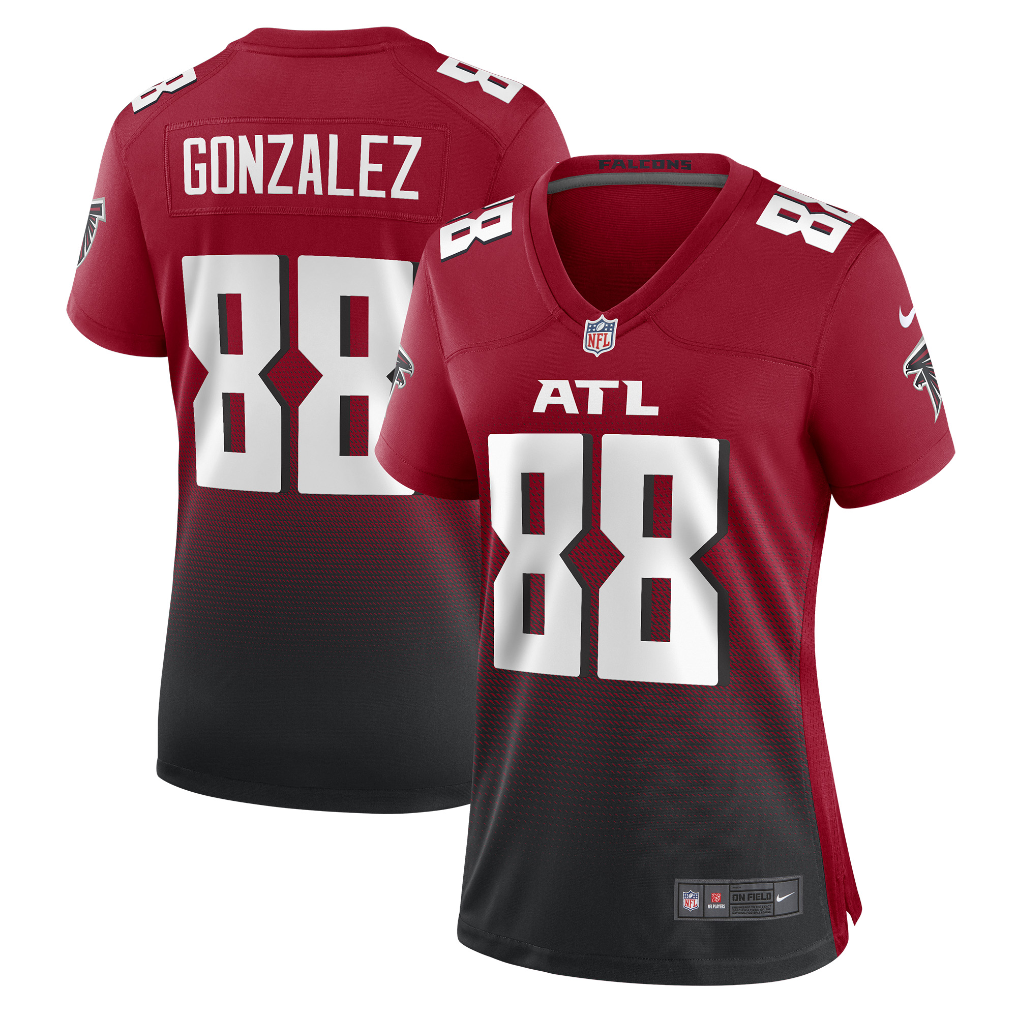 Atlanta Falcons Tony Gonzalez Red Retired Game NFL Jersey Women's