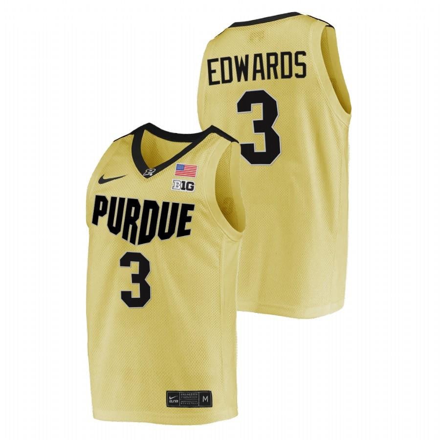 Carsen Edwards 3 Gold Purdue Boilermakers College NCAA Jersey Men's