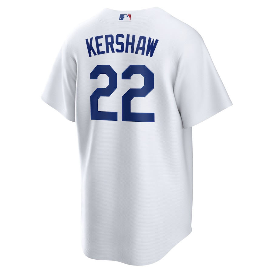 Clayton Kershaw 22 Los Angeles Dodgers Home White MLB Jersey Men's
