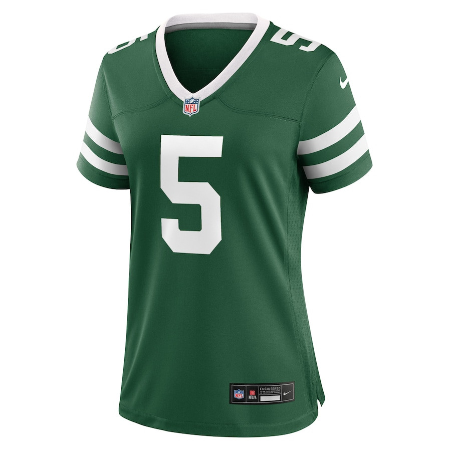 Garrett Wilson 5 New York Jets Game Legacy Green NFL Jersey Women's