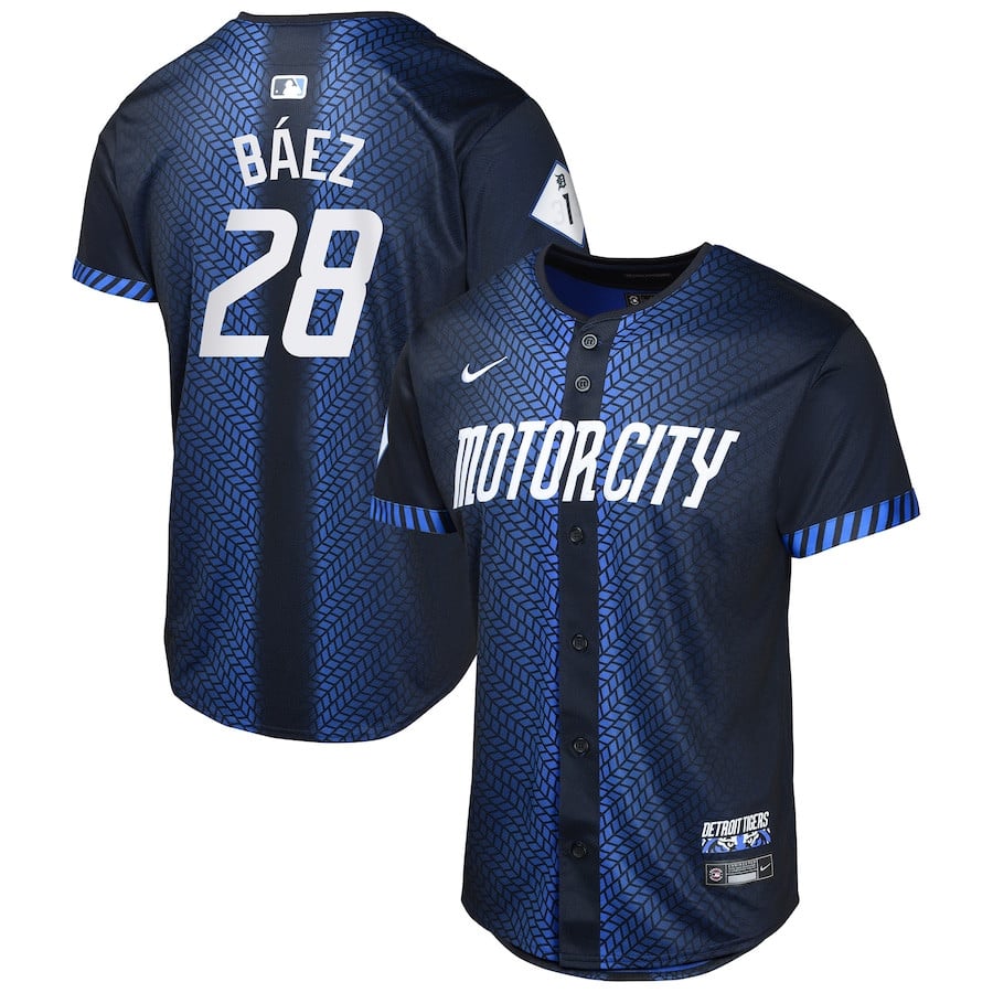 Javier Baez 28 Detroit Tigers 2024 City Connect Limited Navy MLB Jersey Youth