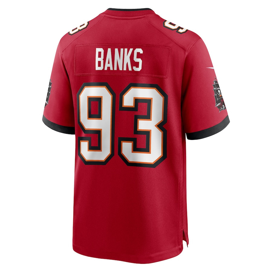 Eric Banks 93 Tampa Bay Buccaneers Game Red NFL Jersey Men's