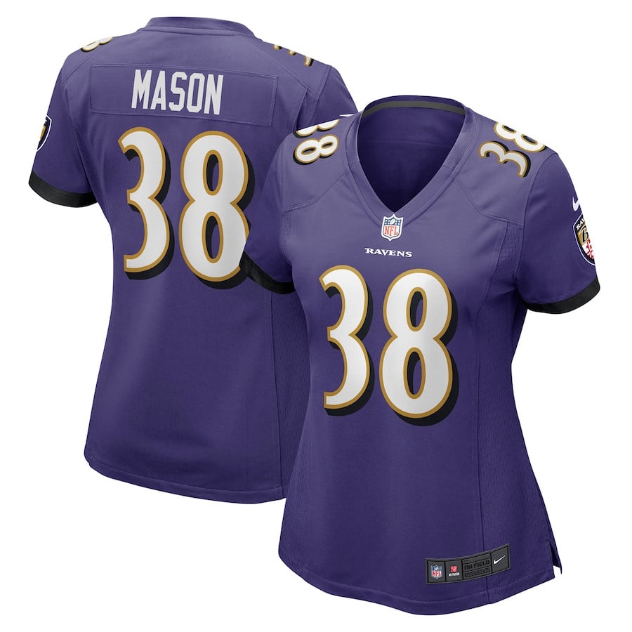 Ben Mason 38 Baltimore Ravens Game Purple NFL Jersey Women's