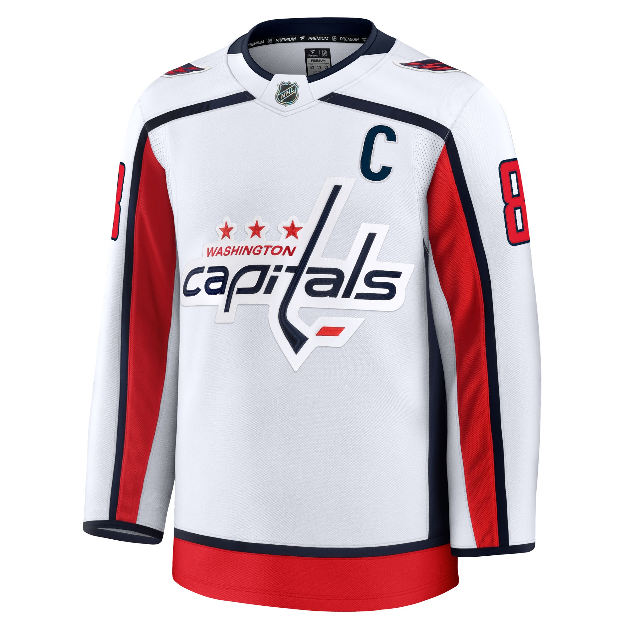 Washington Capitals Alexander Ovechkin White Away Premium NHL Jersey Men's