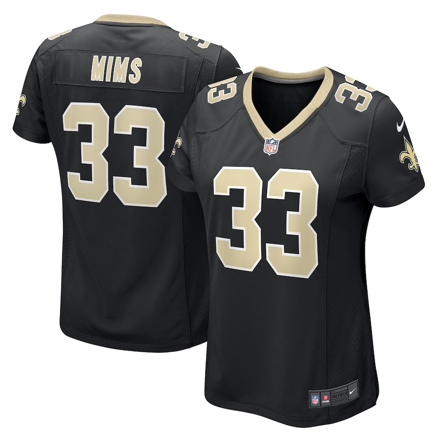 Jordan Mims 33 New Orleans Saints Game Black NFL Jersey Women's