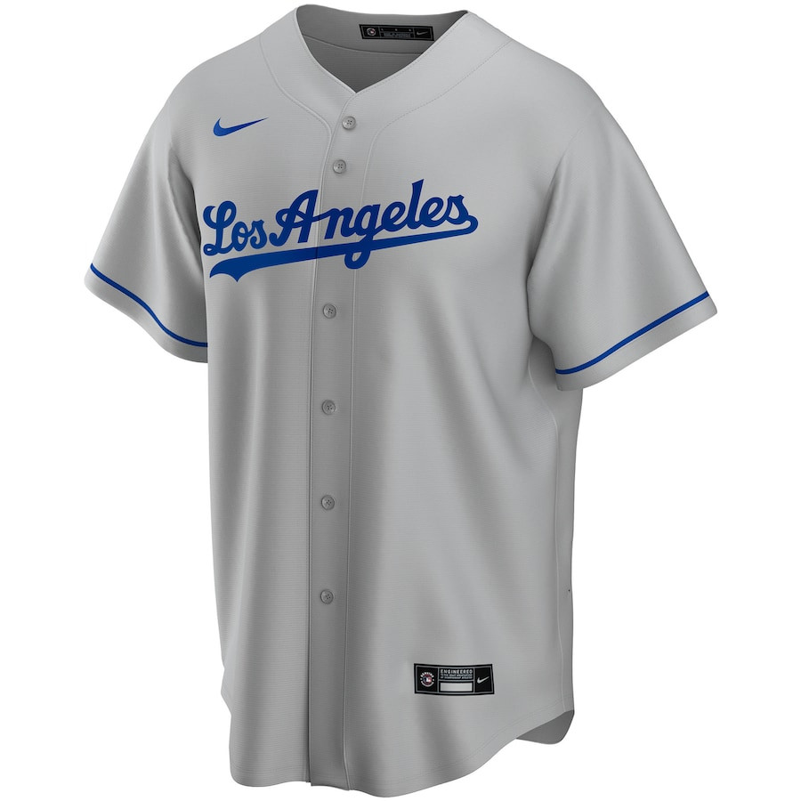 Los Angeles Dodgers Road Custom Gray MLB Jersey Men's