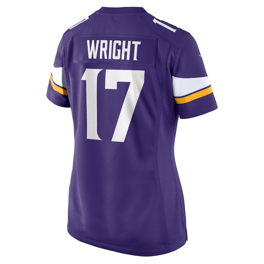 Ryan Wright 17 Minnesota Vikings Game Purple NFL Jersey Women's