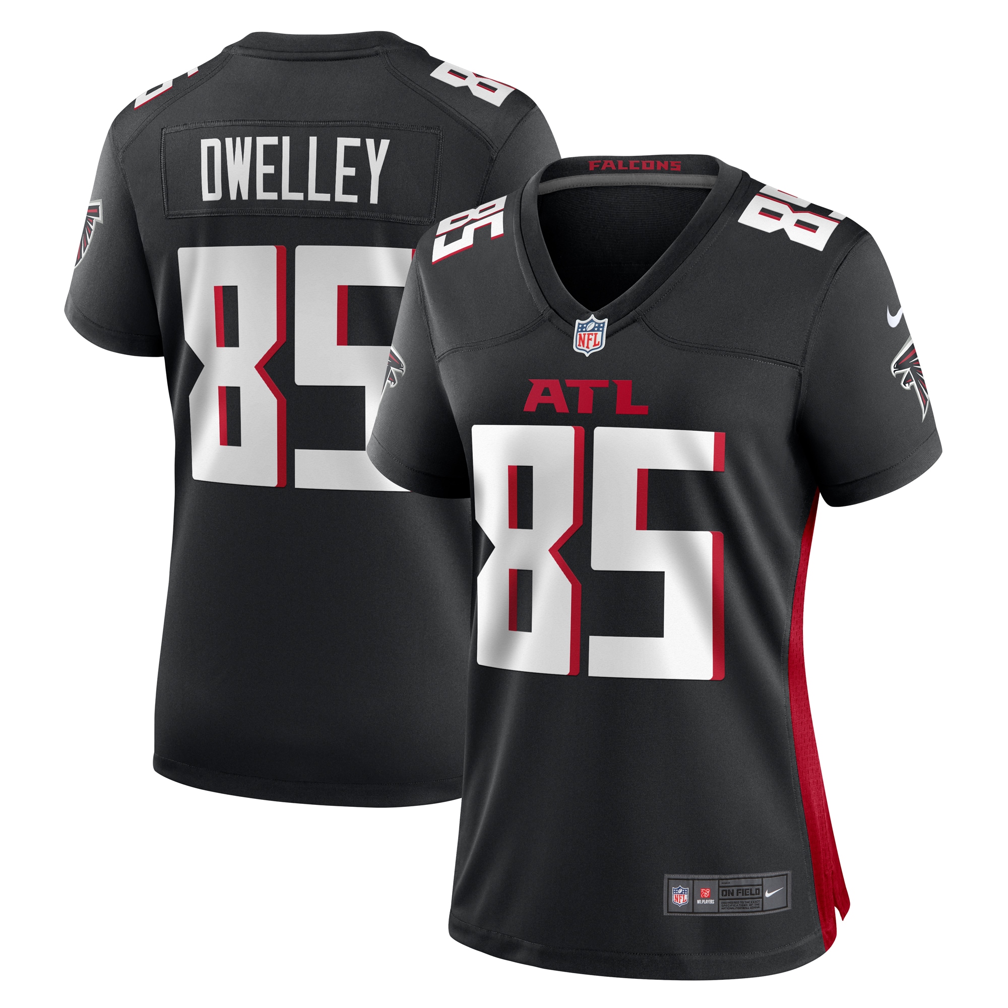 Atlanta Falcons Ross Dwelley Black Game NFL Jersey Women's