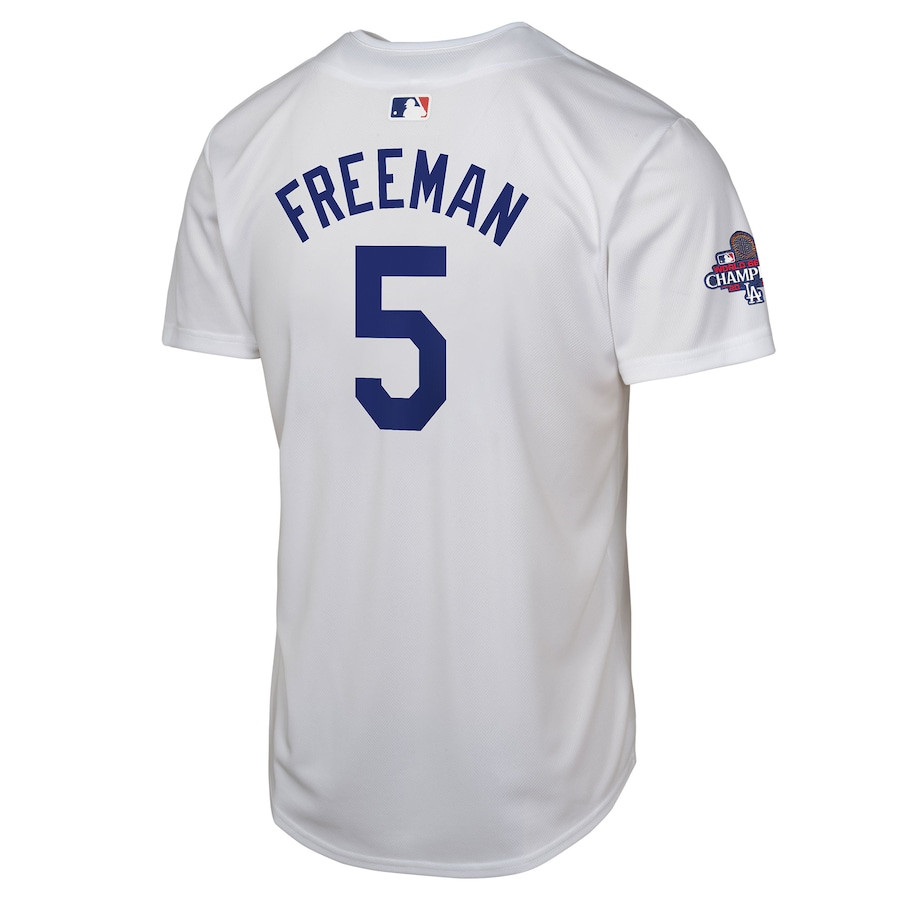 Freddie Freeman 5 Los Angeles Dodgers 2024 World Series Champions Home Game Player White MLB Jersey Youth