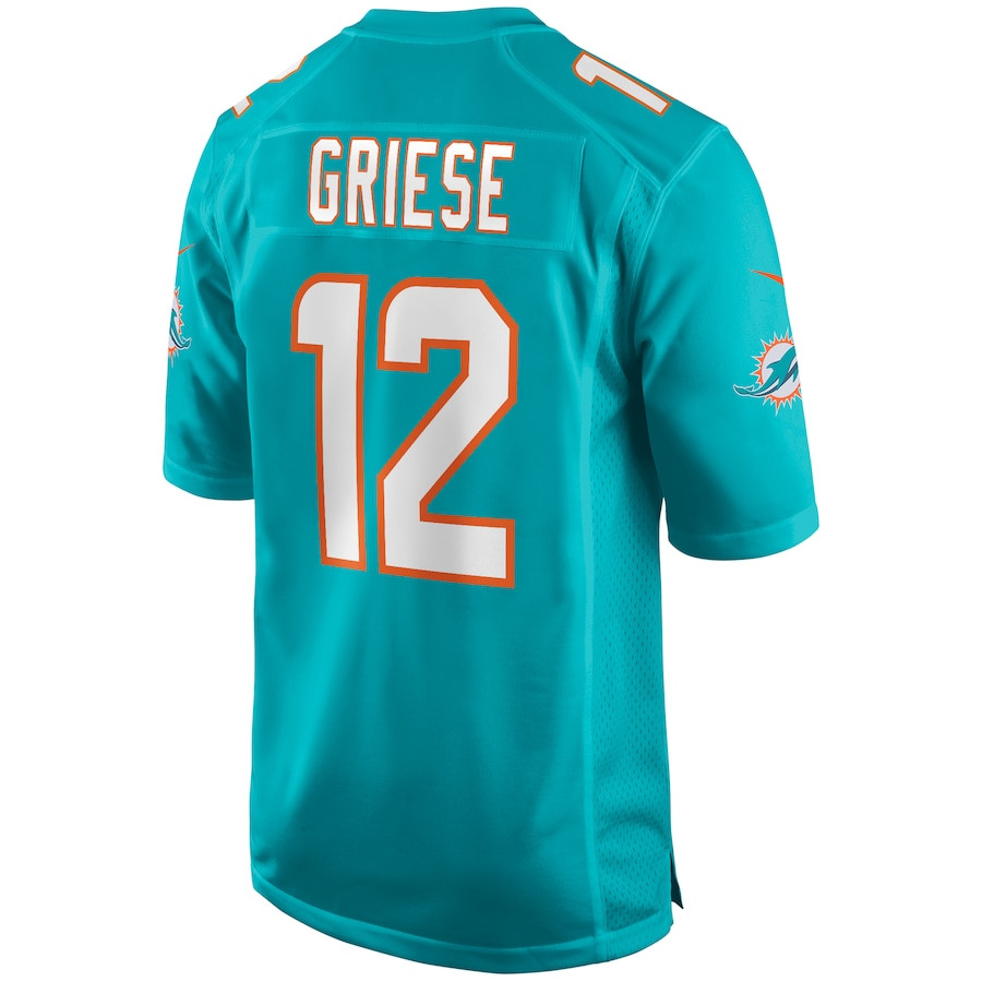 Bob Griese 12 Miami Dolphins Game Retired Aqua NFL Jersey Men's