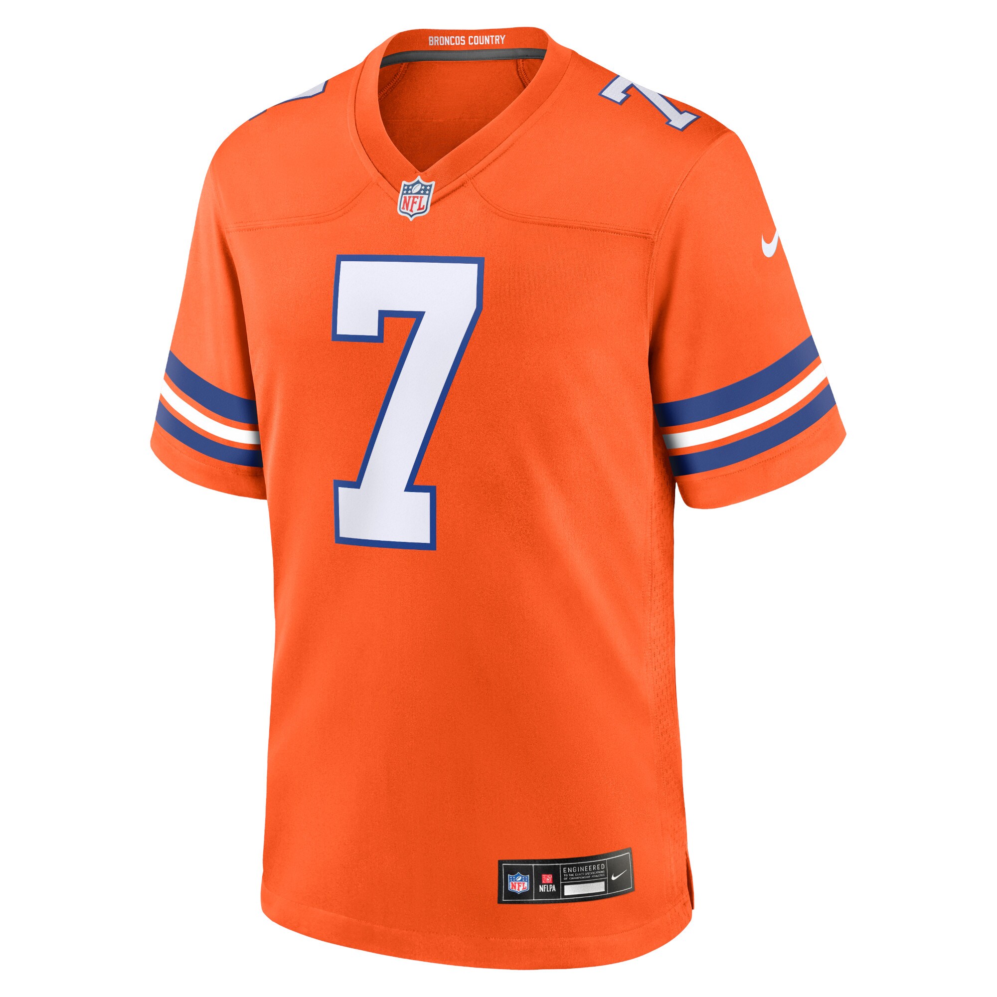 Denver Broncos John Elway Orange Mile High Collection 1977 Throwback Retired Player Game NFL Jersey Men's