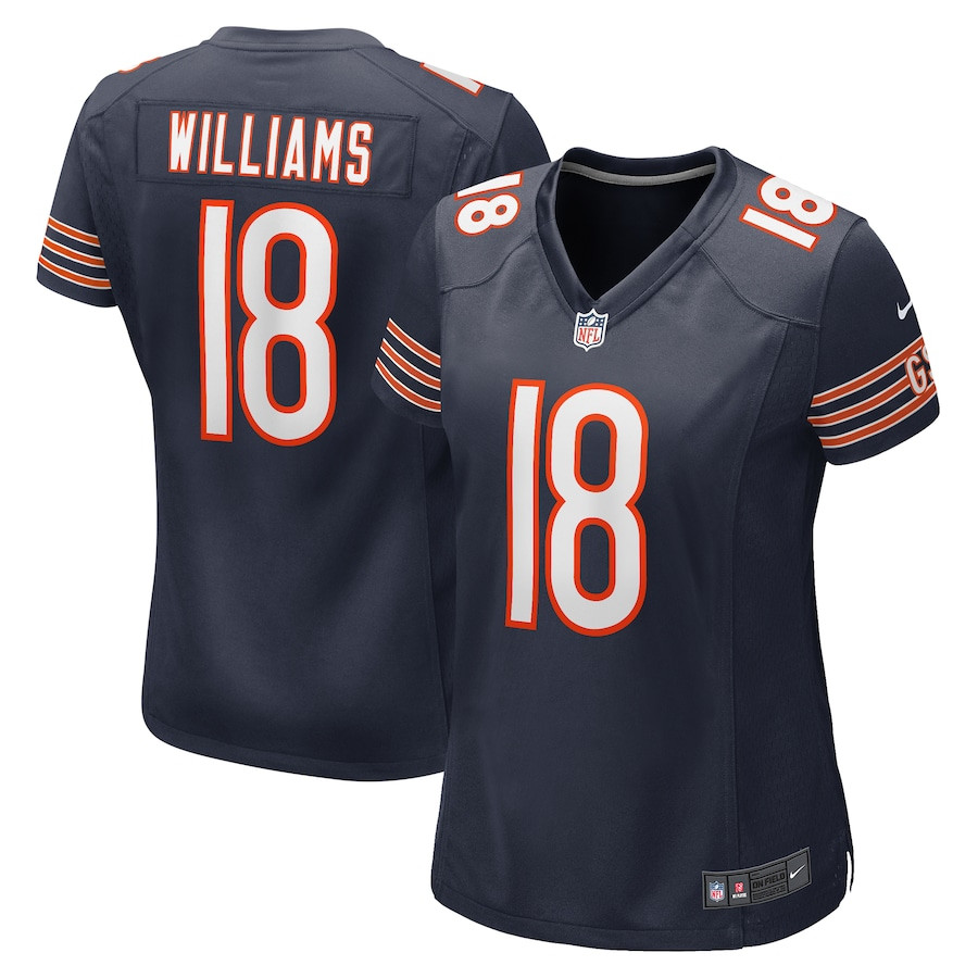 Caleb Williams 18 Chicago Bears 2024 Draft First Round Pick Player Game Navy NFL Jersey Men's
