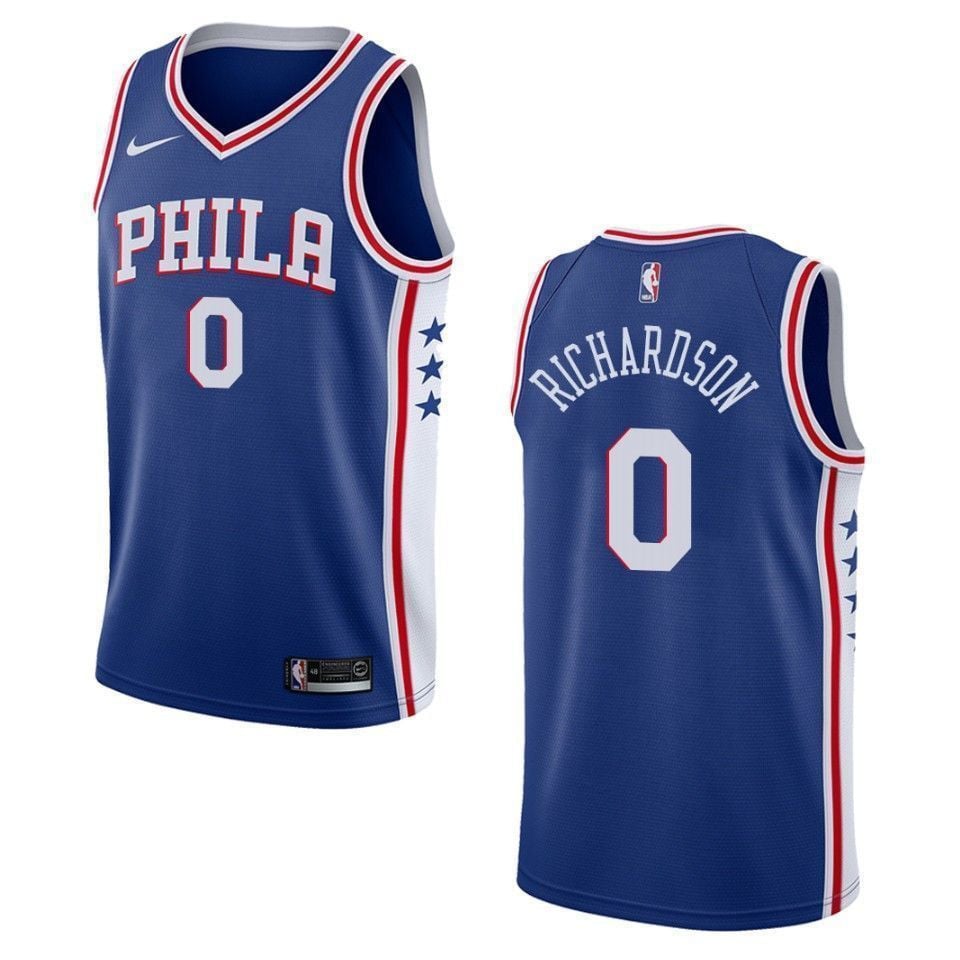Philadelphia 76ers 0 Josh Richardson Icon Swingman Blue NBA Jersey Men's
