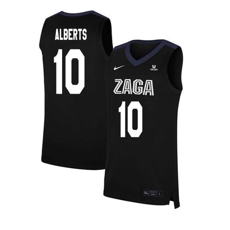 10 Bryan Alberts Black Elite Gonzaga Bulldogs NCAA Jersey Men's