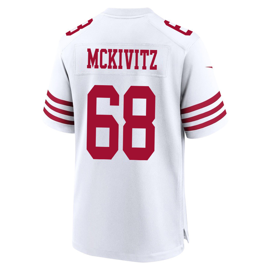 Colton McKivitz 68 San Francisco 49ers NFC Champions Patch Game White NFL Jersey Men's