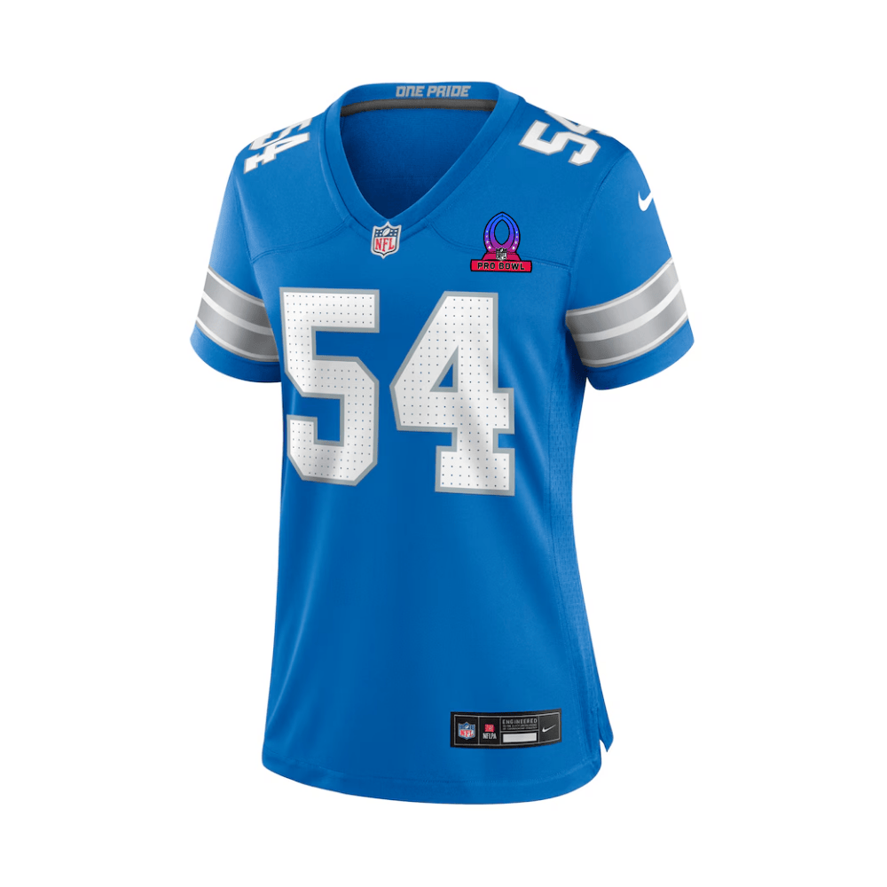 Alim McNeill 54 Detroit Lions 2025 Pro Bowl Patch Game Blue NFL Jersey Women's