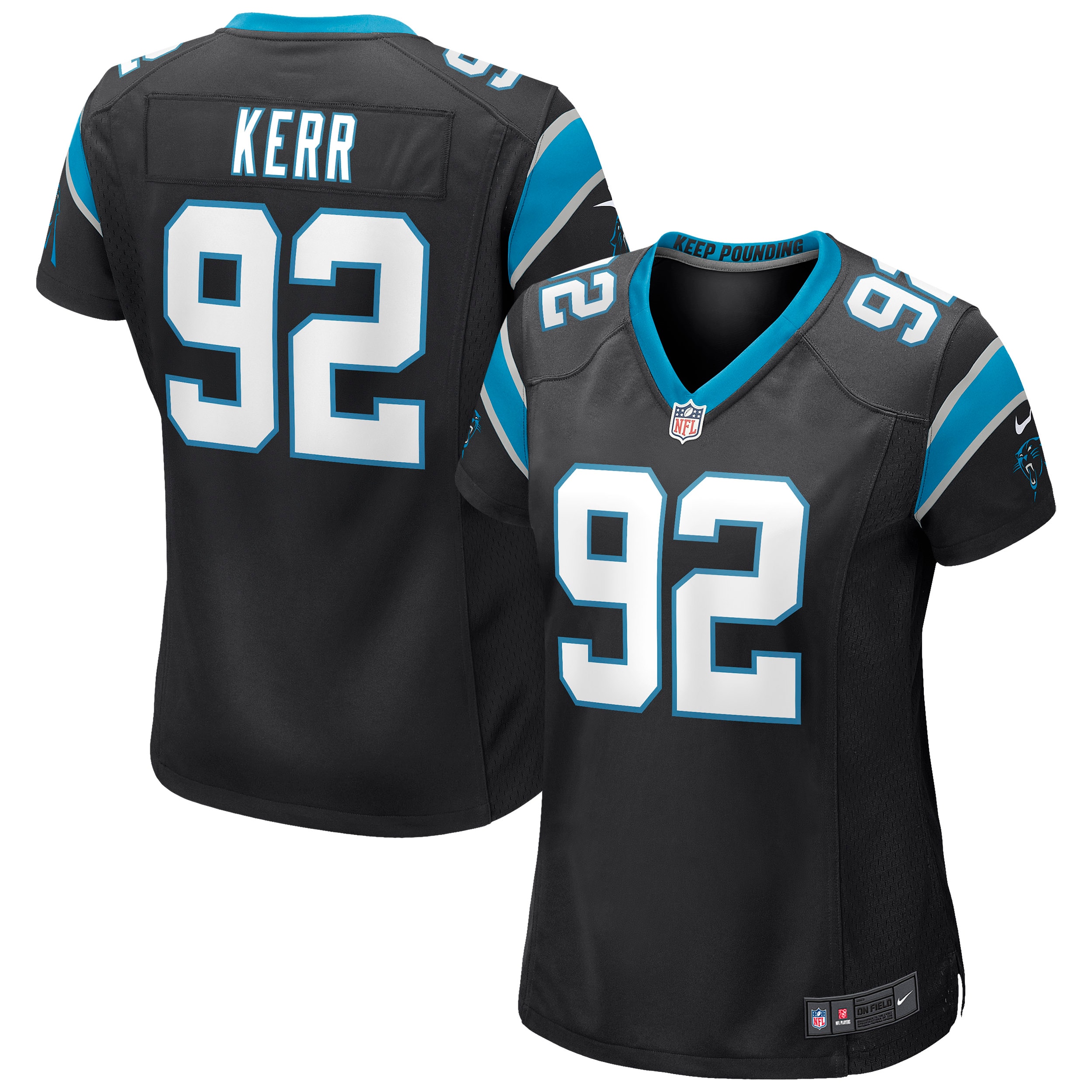 Carolina Panthers Zach Kerr Black Game NFL Jersey Women's