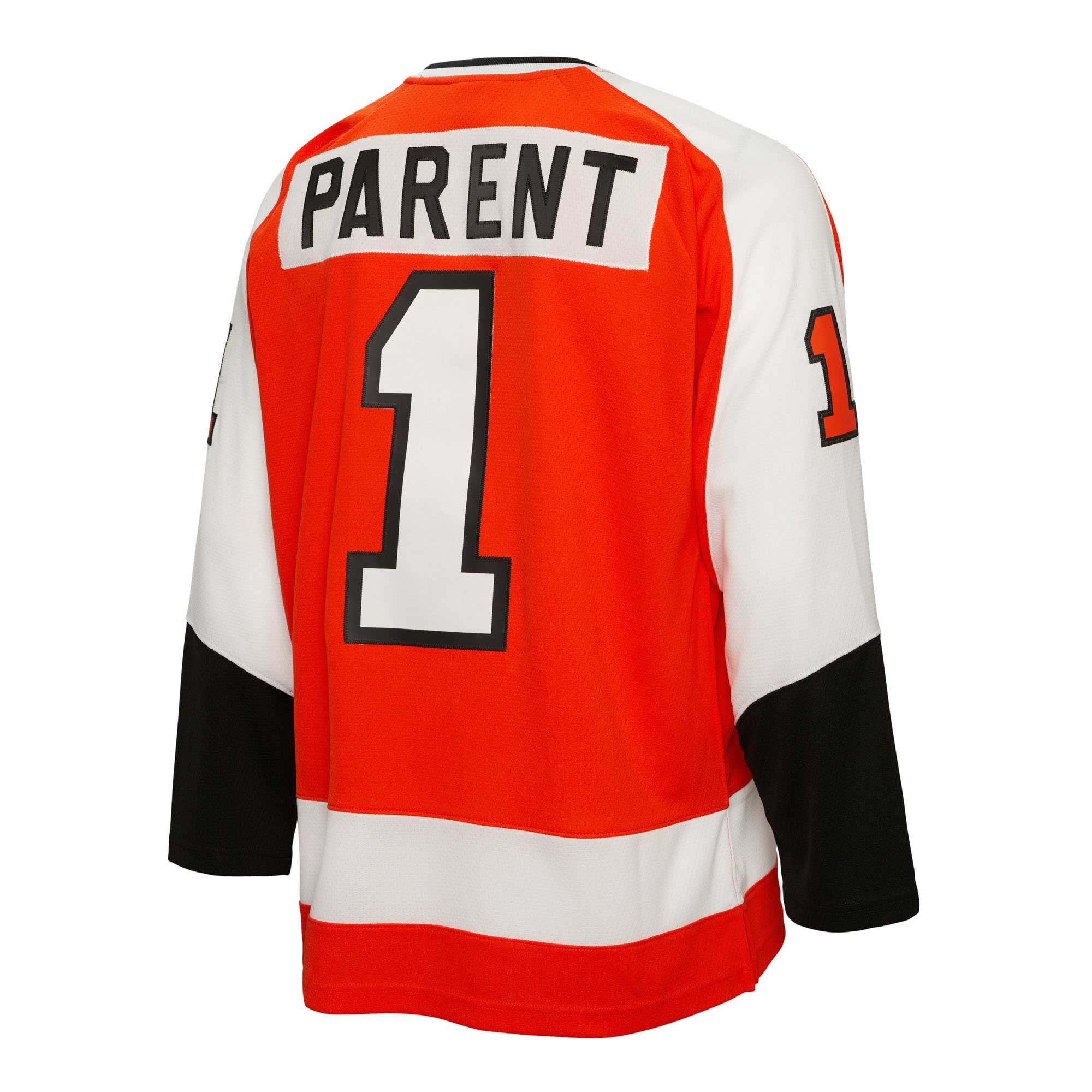 Philadelphia Flyers Bernie Parent Mitchell Ness Orange 1974/75 Blue Line Player NHL Jersey Men's
