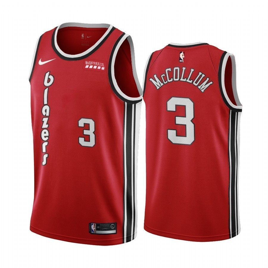 Portland Trail Blazers C.j. Mccollum Red Classic Edition NBA Jersey Men's