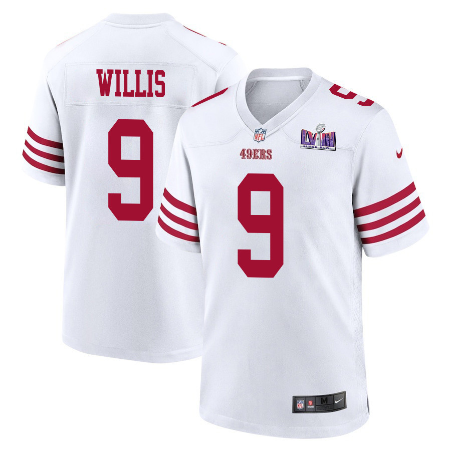 Brayden Willis 9 San Francisco 49ers Super Bowl LVIII Patch Game White NFL Jersey Men's
