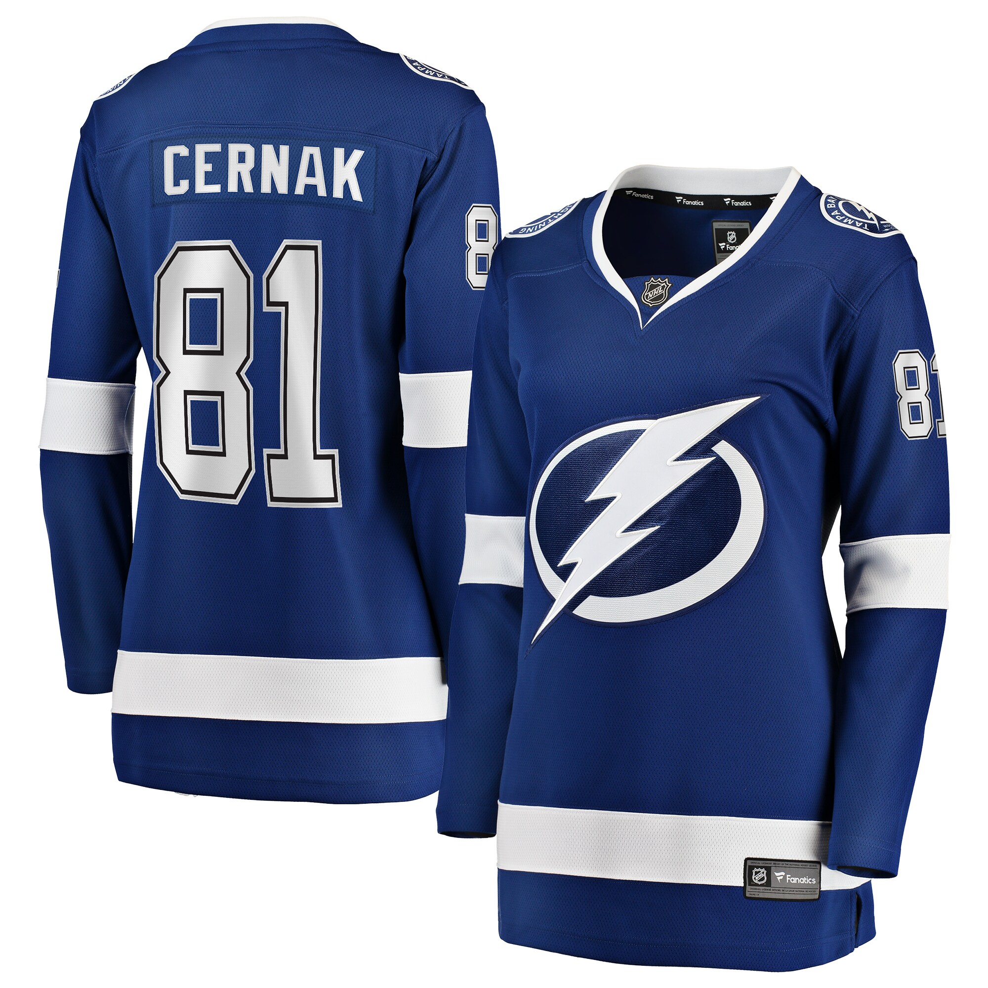 Tampa Bay Lightning Erik Cernak Blue Home Breakaway Player NHL Jersey Women's
