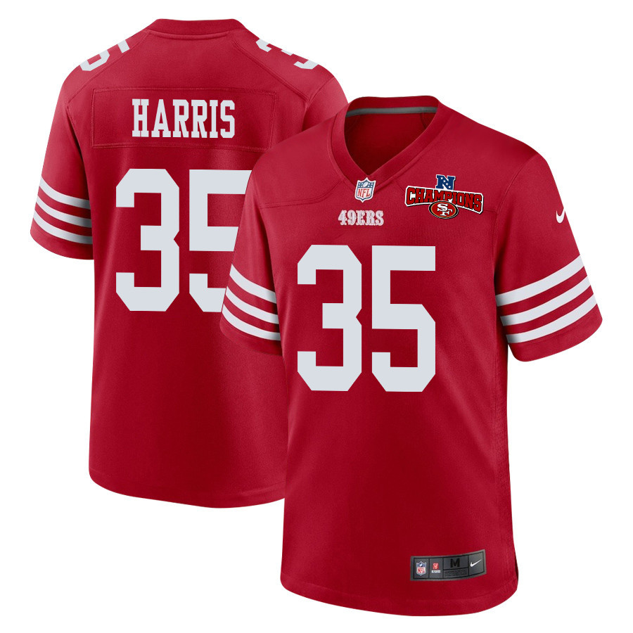 Erik Harris 35 San Francisco 49ers NFC Champions Patch Game Scarlet NFL Jersey Men's