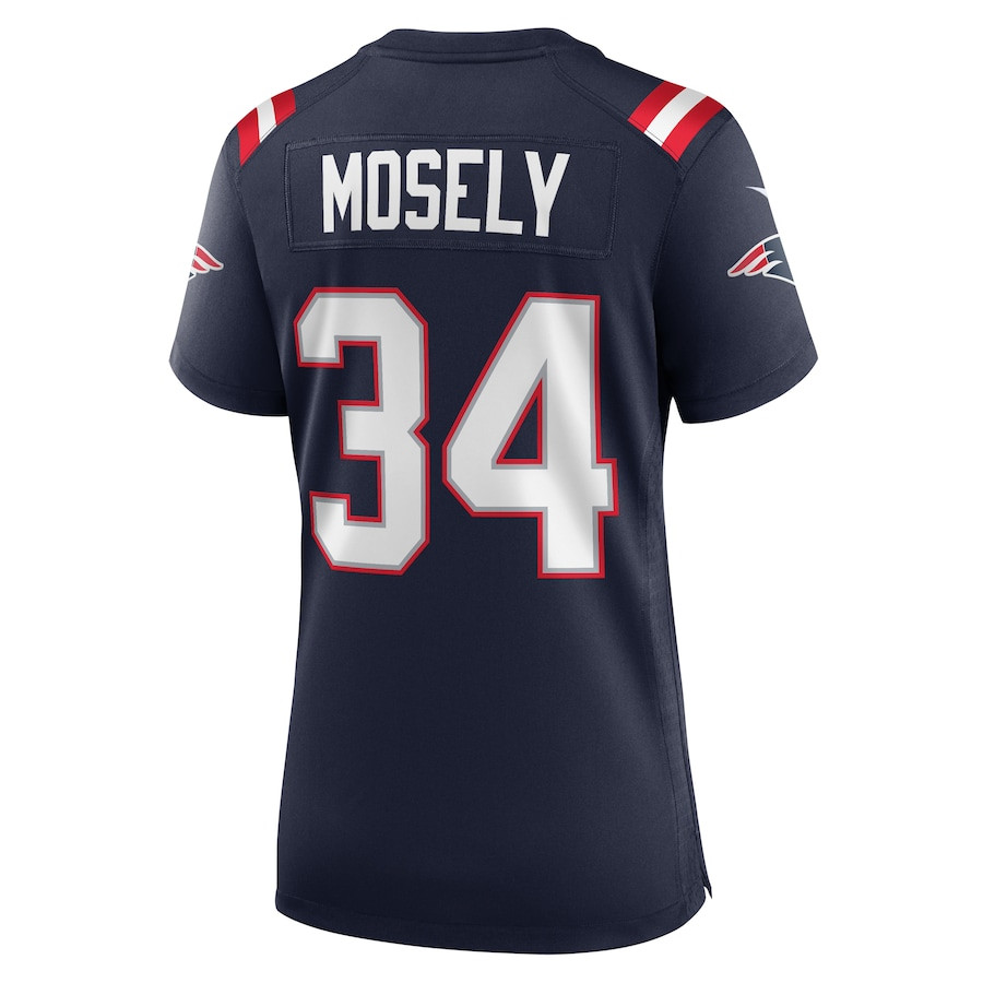 Quandre Mosely 34 New England Patriots Home Game Navy NFL Jersey Women's