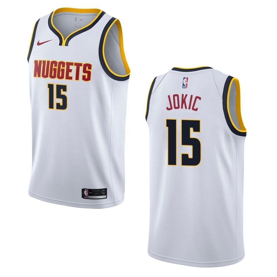 Denver Nuggets 15 Nikola Jokic Association Swingman Wihte NBA Jersey Men's
