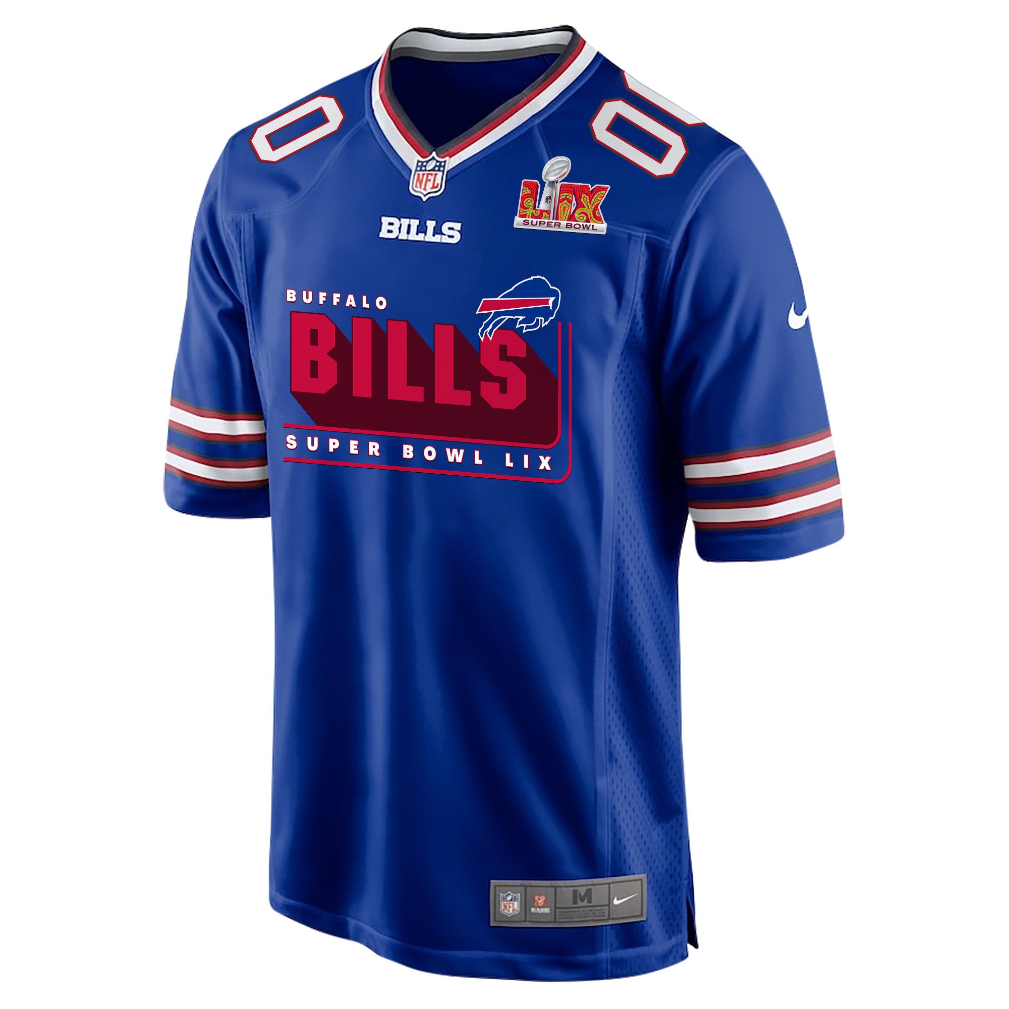 Buffalo Bills Super Bowl LIX Champions Big Bills Game Custom Royal NFL Jersey Men's