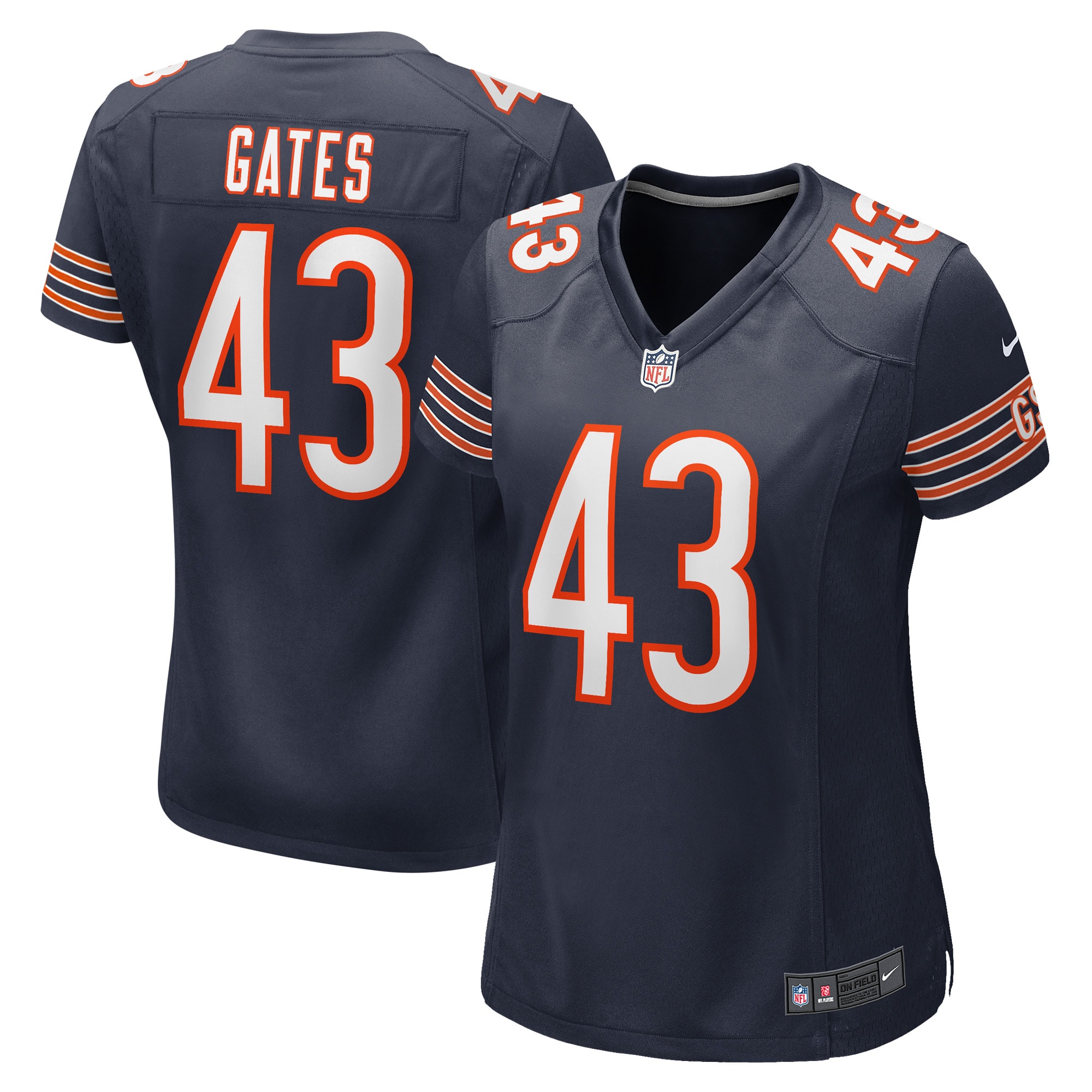 Chicago Bears DeMarquis Gates Navy Game Player NFL Jersey Women's