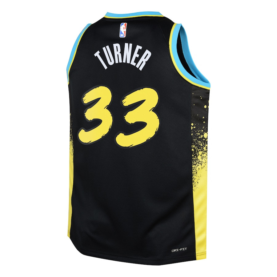 Myles Turner 33 Indiana Pacers 2023/24 City Edition Swingma Black NBA Jersey Youth