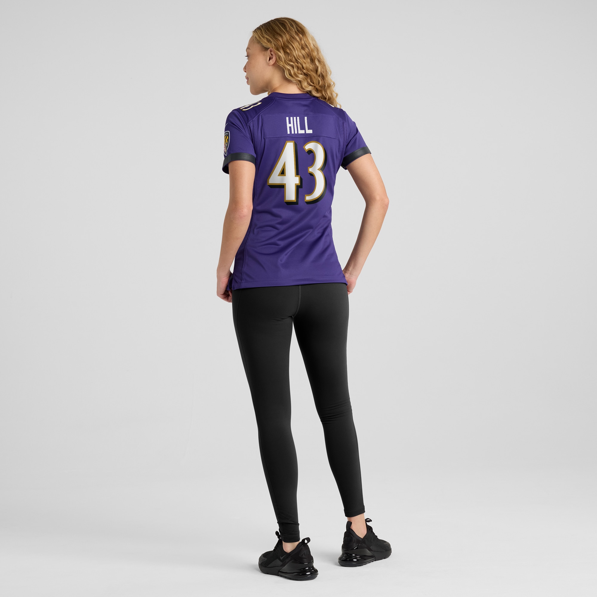 Baltimore Ravens Justice Hill Purple Game NFL Jersey Women's