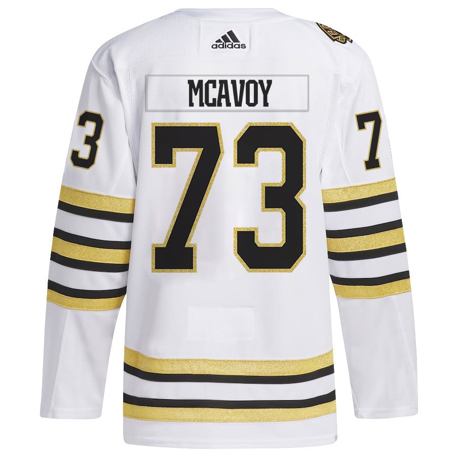 Charlie McAvoy 73 Boston Bruins 2024 Playoffs Patch Away White NHL Jersey Men's