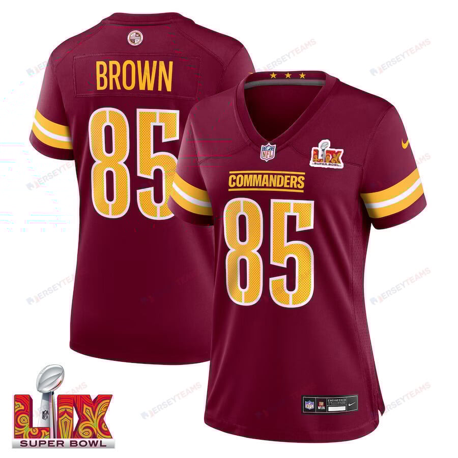 Noah Brown #85 Washington Commanders Super Bowl LIX Burgundy NFL Jersey Women's