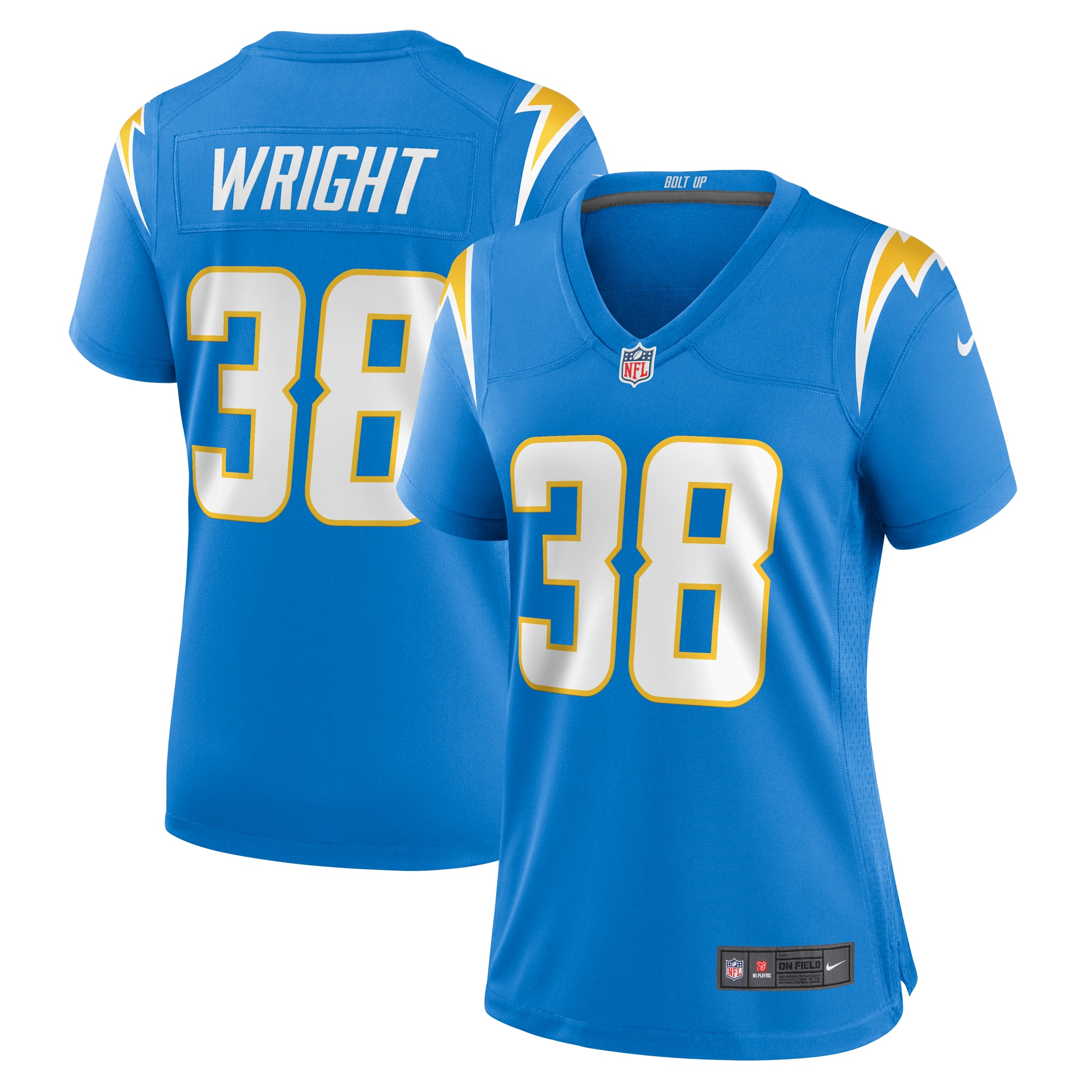 Los Angeles Chargers Milton Wright Powder Blue Game NFL Jersey Women's