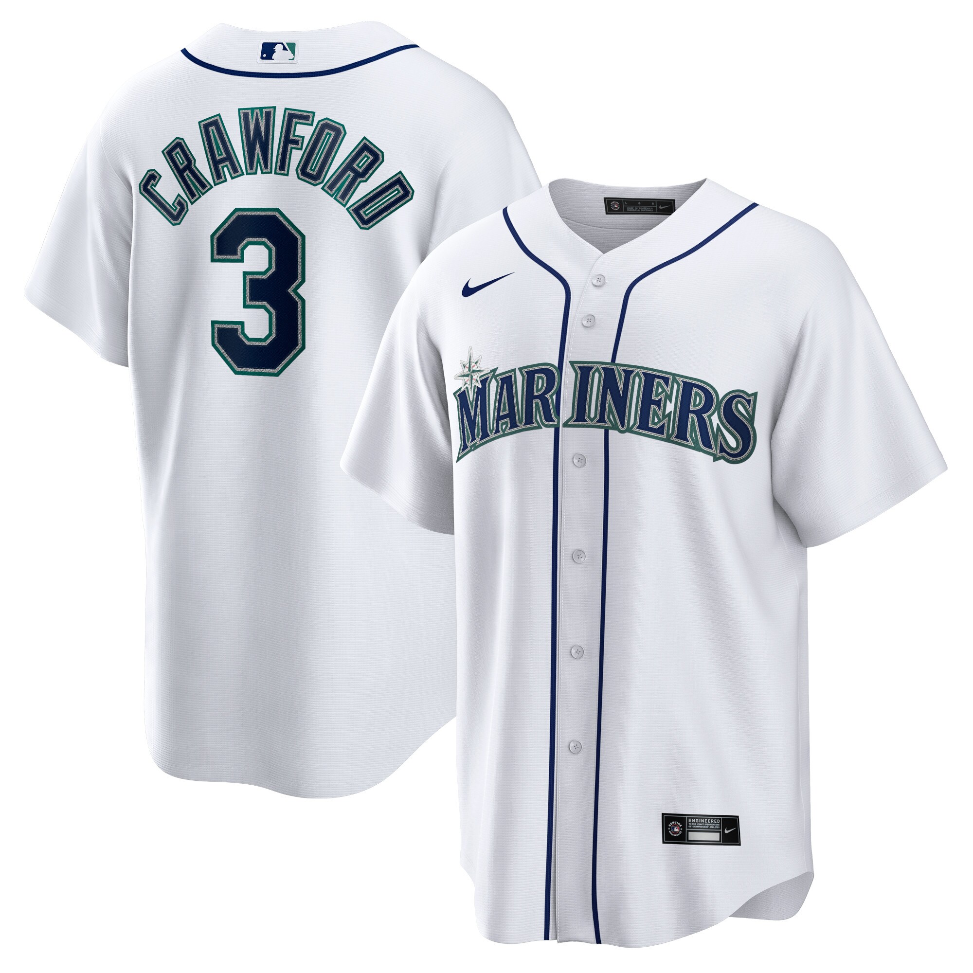 Seattle Mariners JP Crawford White Home MLB Jersey Men's